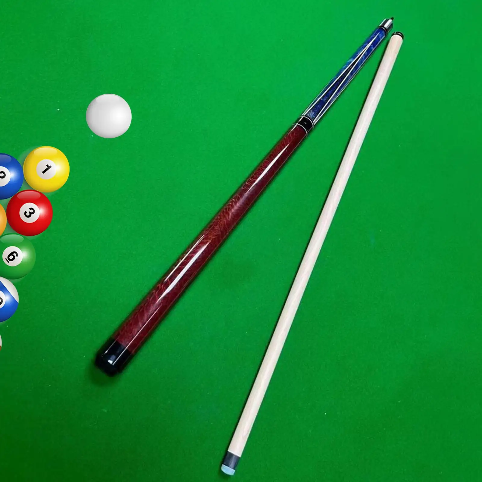 Billard-Pool-Queue-Stick, Jump-Queue, Länge 145 cm, 1/2 geteilter Queue, Holz-Billard-Queue, Pool-Stick für Männer, Frauen, Spieler, Erwachsene, Haus