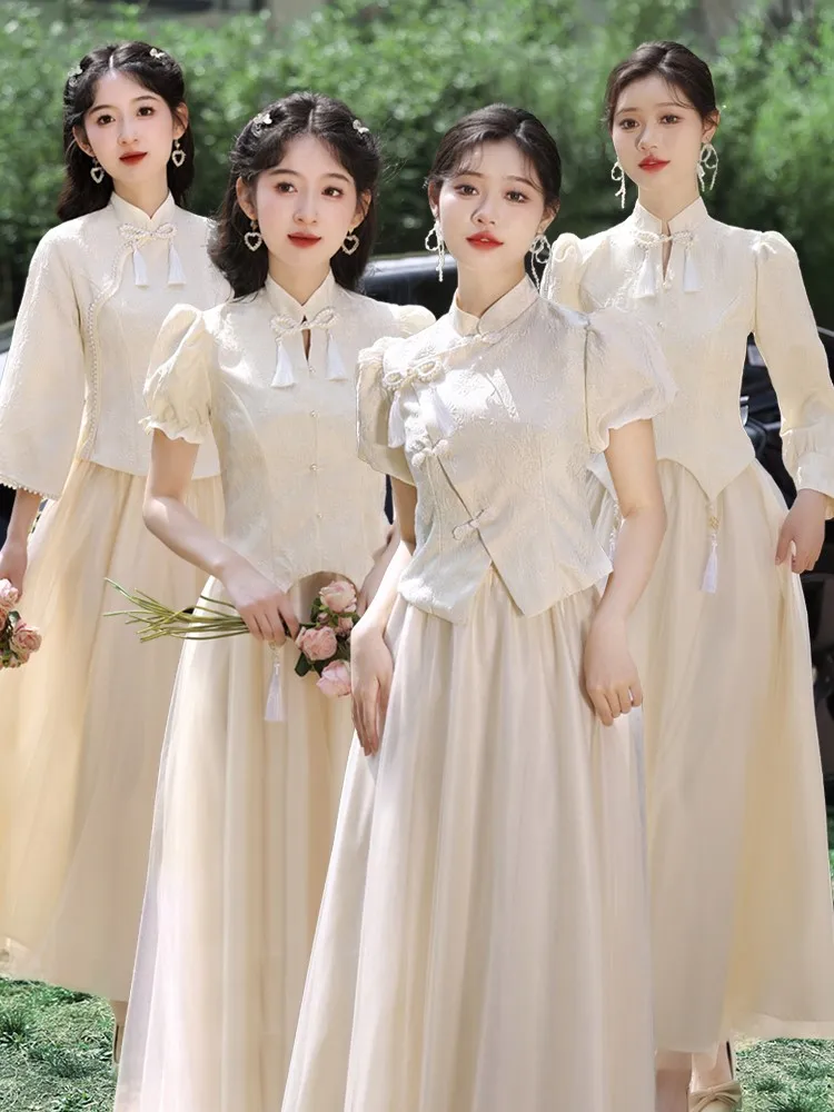 

A new Chinese-style sister's niche style graduation birthday light luxury dress