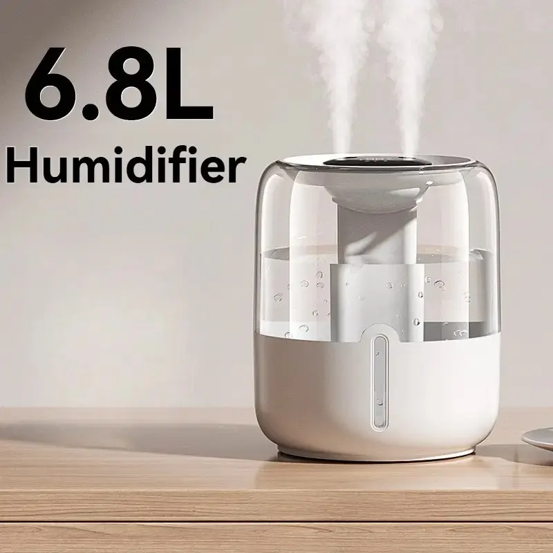 

Humidificador de gran capacidad de 6,8 L, USB, doble pulverización, hogar, dormitorio, oficina, dormitorio, escritorio con peque