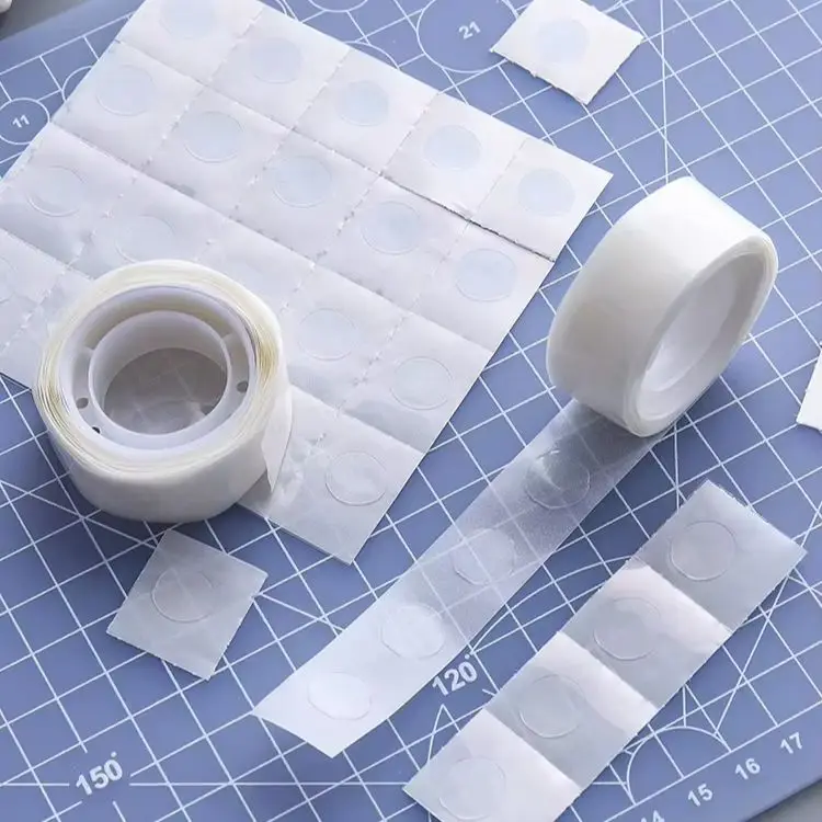 100 Stück/Rolle transparenter Punktkleber, abnehmbarer doppelseitiger Klebebandkleber für Paste, Sammelalbum, Tagebuch, Foto, Notizblock, Haushalt