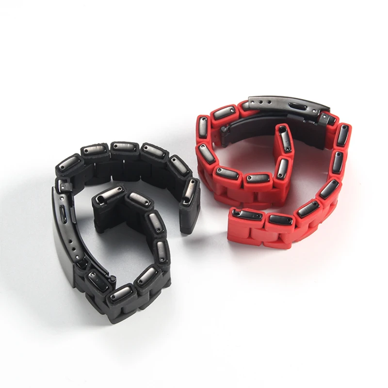 أربطة ساعات من الفولاذ المطلي بالسيليكون للديزل ، أحمر وأسود ، حزام ساعة رائع بإبزيم قابل للطي ، 24 من من من من السيليكون ، 26 من ، 28 من ، Dz7396 ، Dz7370 ، Dz7430 ، Dz4289