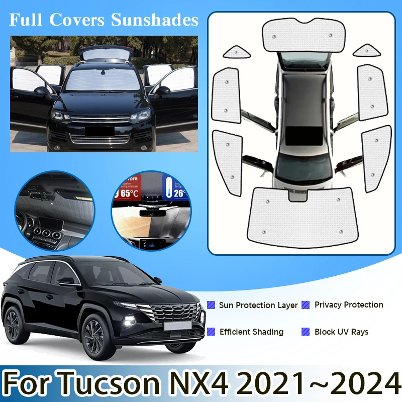 

Accessories For Hyundai Tucson L NX4 2021 2022~2024 LWB Car Windshield Visor Full Window Sun Protection Anti-UV Sunshade Sticker