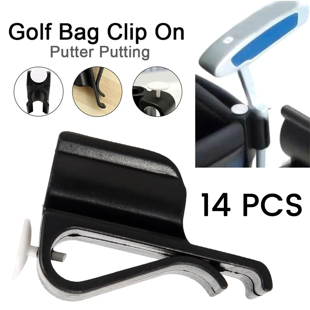 14pcs Golf Putter Clamp Golf Bag Clip Fixed Golf Clubs Buckle Ball Training Aids Sports Game Accessories Swing Trainer Equipment