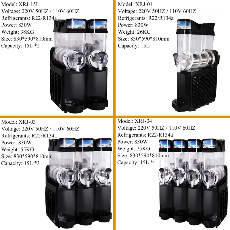 1/2/3/4 Tanks Commercial Ice-Cool Juice Smoothie Slush Maker Frozen Beverage Cold Drink Dispenser Vending Machine For Home