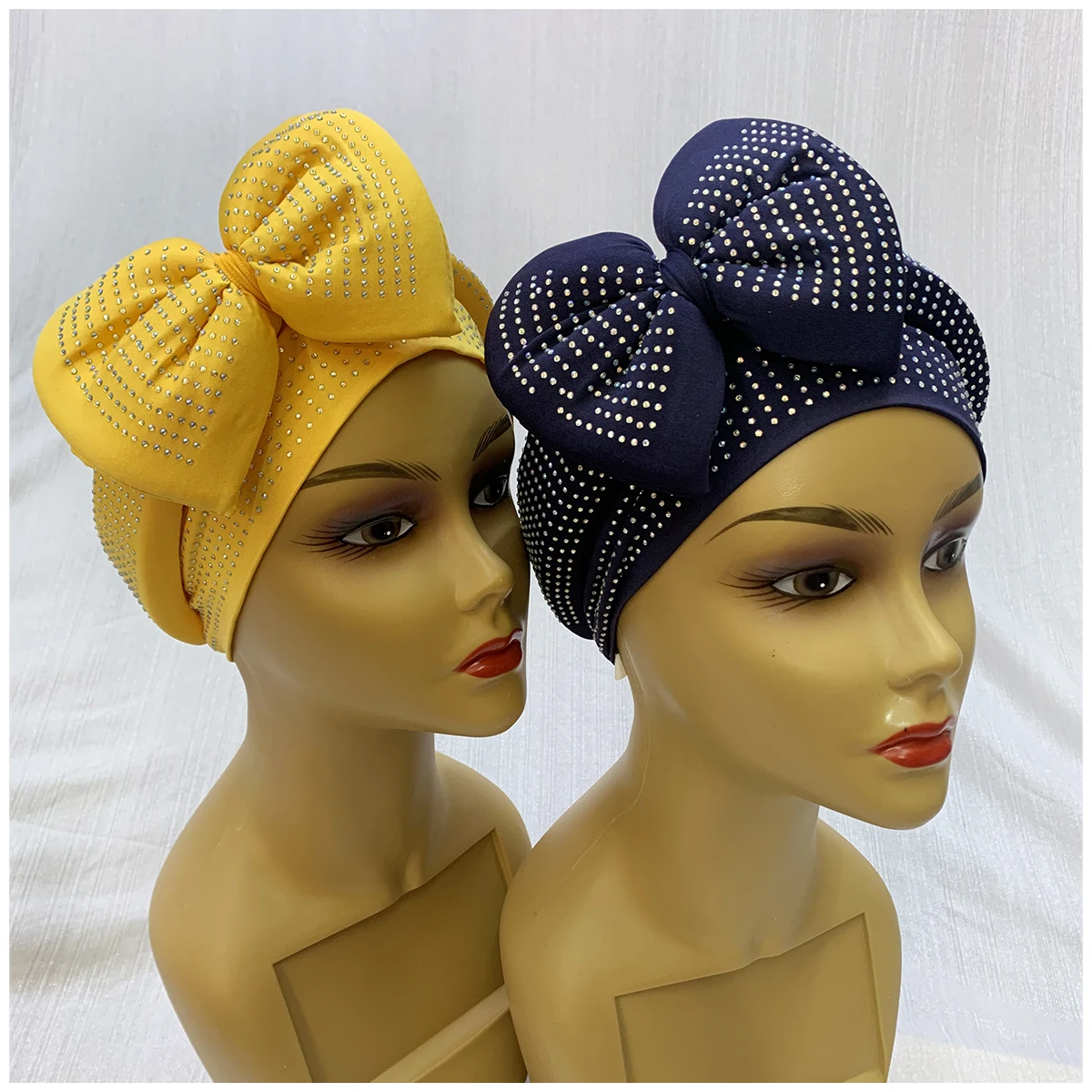 Accessories Lady Comfortable Worship Hat Twisted Turban Hats Women Cap Beaded For India Hat Scarfs Head Wrap Headband Girl Hair