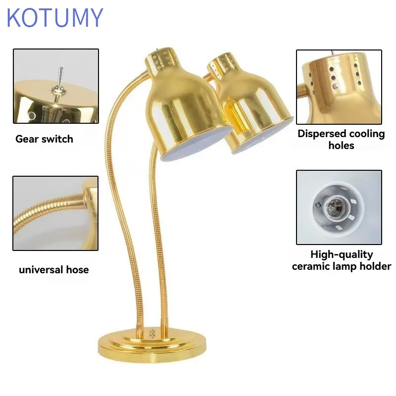Desktop food insulation buffet insulation lamp heating lamp single double head insulation station catering commercial