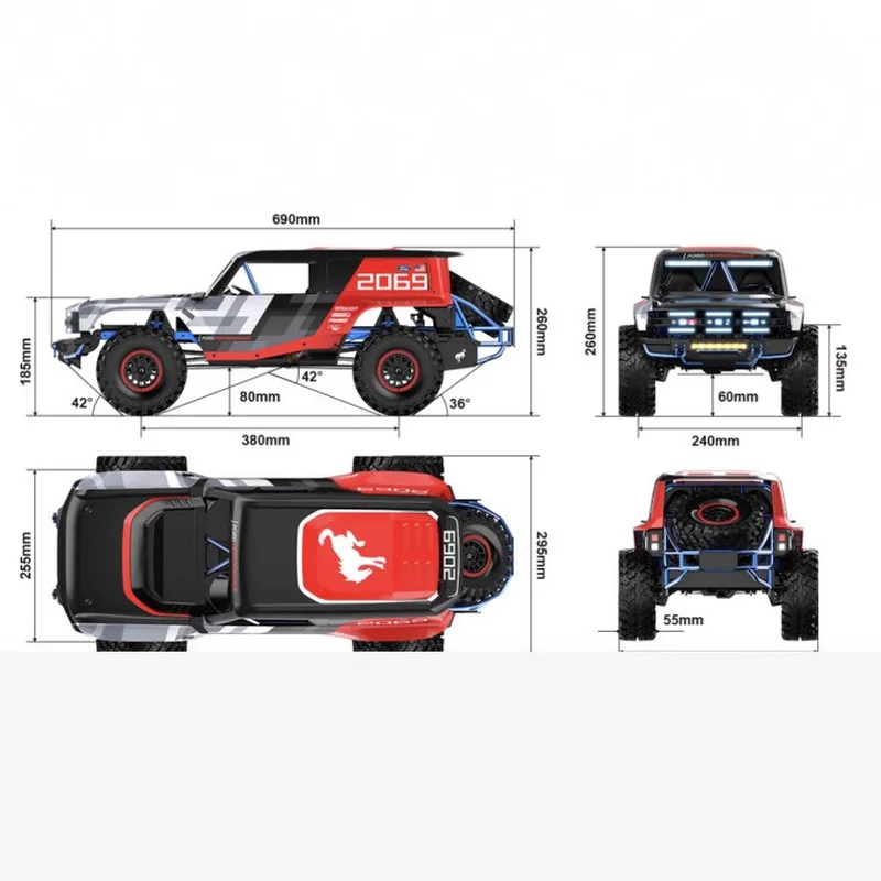 MJXin H8P1:8 느낌 브러시리스 모터 전기 튜닝 포드 공인 원격 제어 자동차 RC 모델 장난감