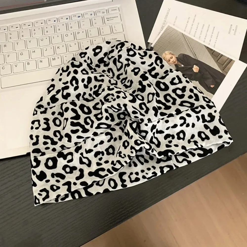 الحضرية خمر Y2k قبعة فضفاضة التراص النمط الأمريكي البلوز القبعات بارد قابل للتعديل صالح ليوبارد بيني قبعة المرأة