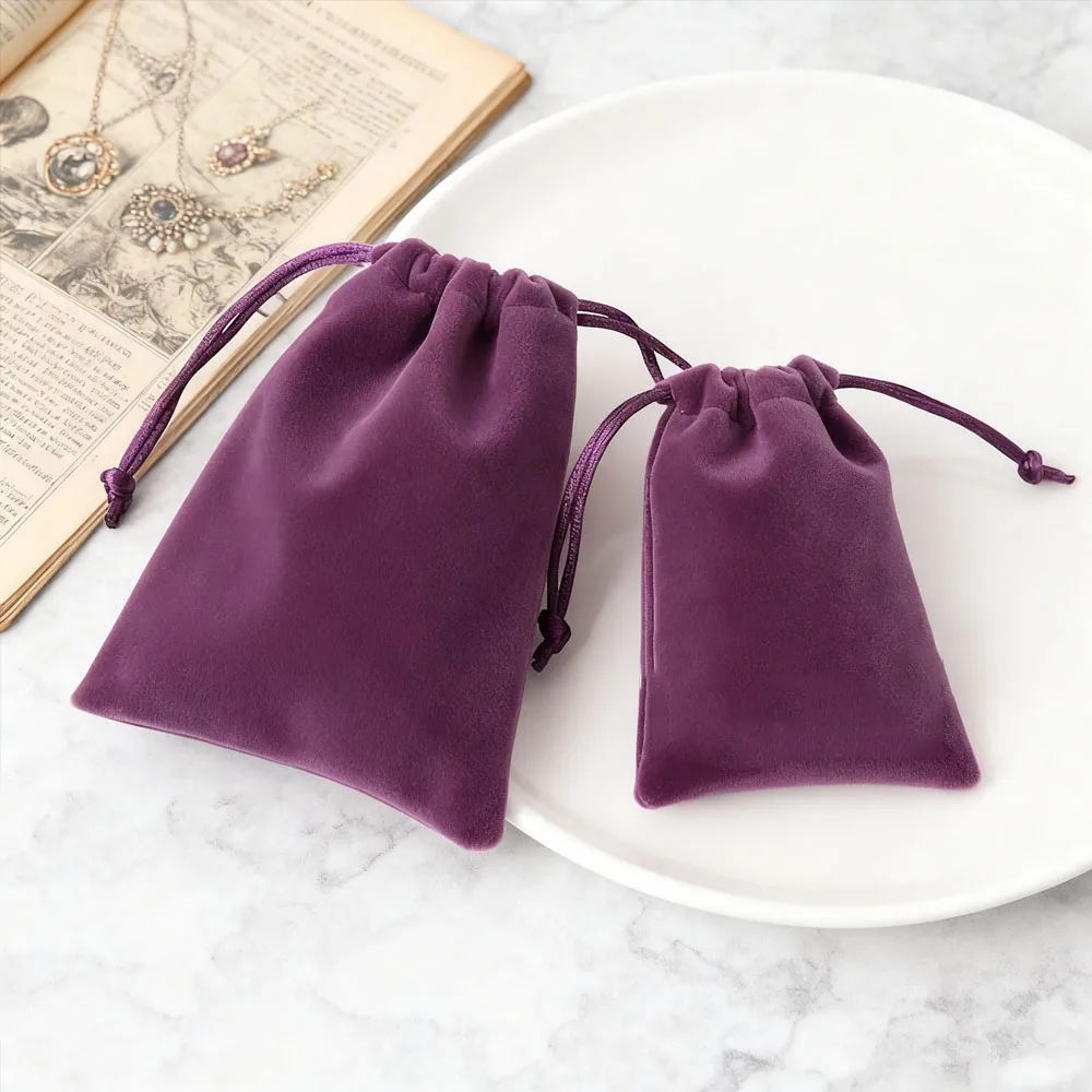 

5Pcs Thick Velvet Jewelry Bag Packing Gift Drawstring Pouches Wedding Party Candy Organizer Storage Earring Bracelets Packaging