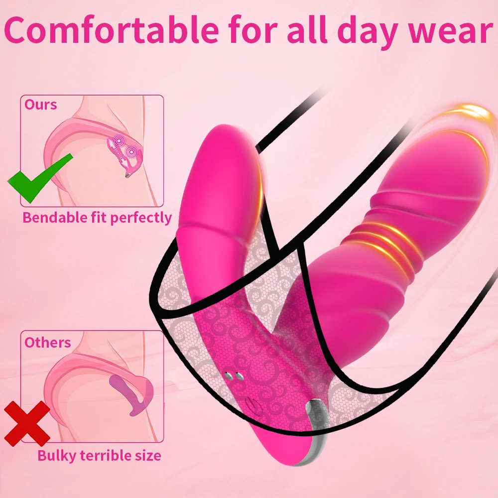 Wireless Sexy Wearable Vibrators with Remote & App Panties Thrusting Stimulator Sex Toys for Women 9 Speed Vibration Adult Goods