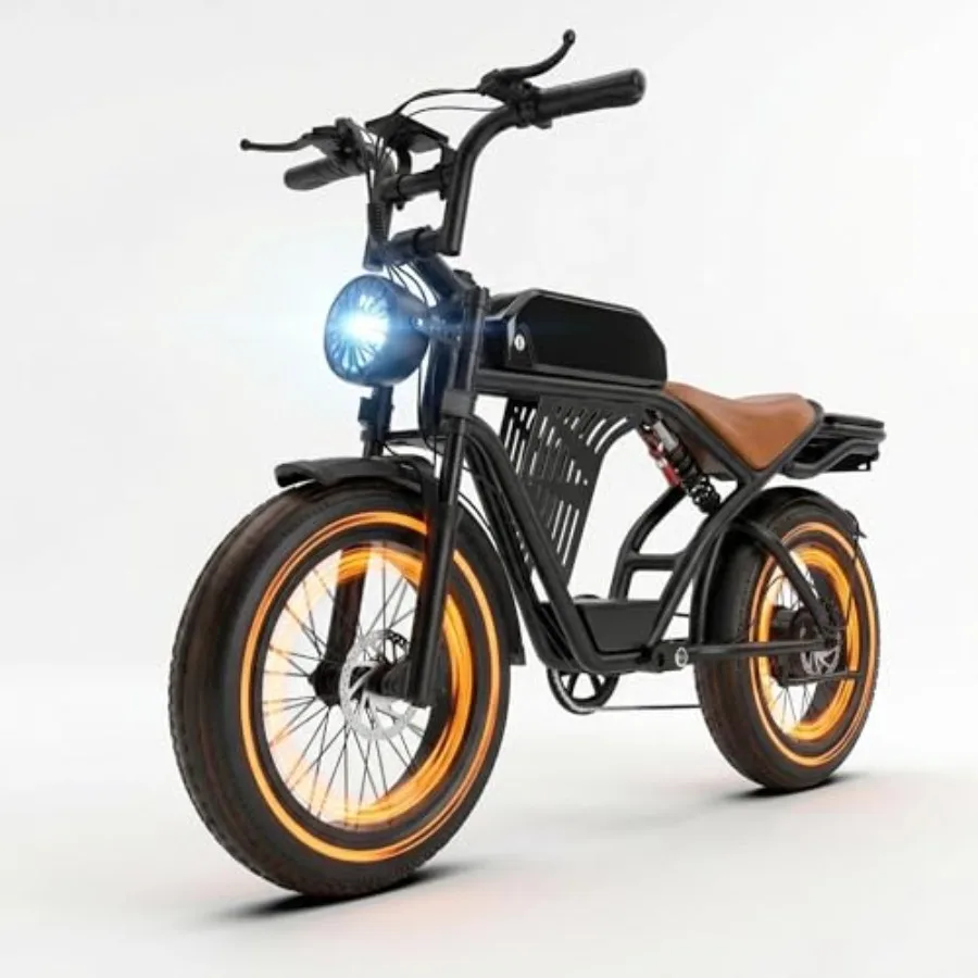 

20 Ebike for Adults: Black Aluminum Frame 48V 20Ah Battery 40 Miles Range 1500W Brushless Motor 30MPH Top Speed 7-Speed Rear Dr