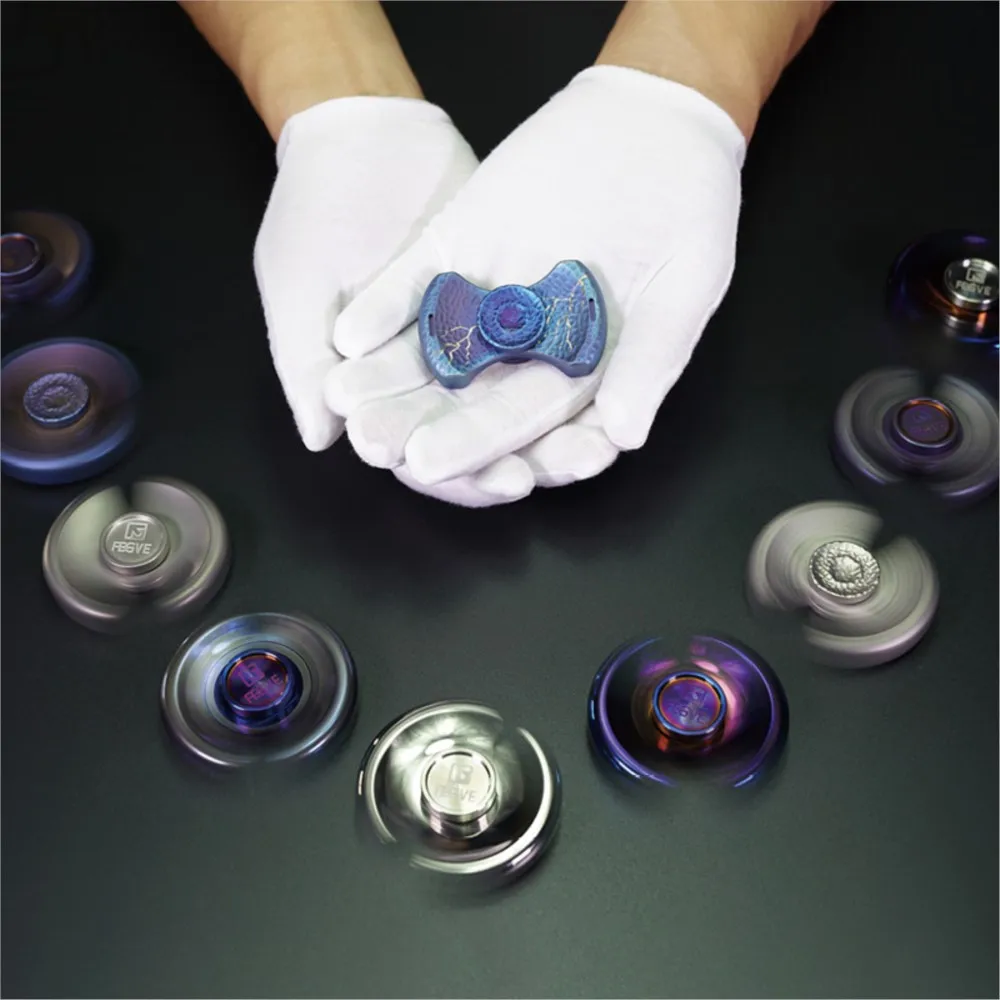 FEGVE EDC météorite Fidget Spinner à deux lames Fidget Spinner titane soulagement du Stress jouet conceptions originales accessoires de bureau