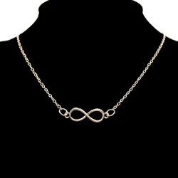 New Infinite Number 8 Neck Chain Choker Pendant Necklace For Women Simple Gold Color Aesthetic Accessories Jewelry