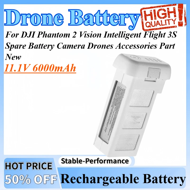 

11.1V 6000mAh Drone Battery Fit For DJI Phantom 2 Vision Intelligent Flight 3S Spare Battery Camera Drones Accessories Part New