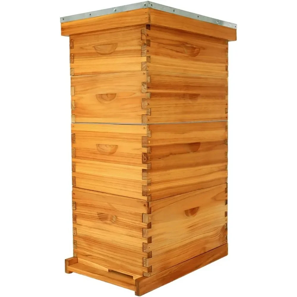 Bee Hive Complete Beehive Kit Beeswax Coated Beehive Include Frames and Foundation Sheets for All Beekeeping Levels