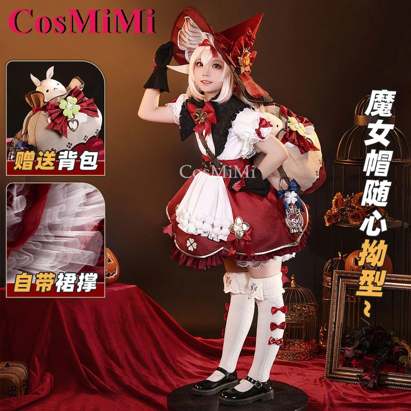 

CosMiMi Game Genshin Impact Klee Косплей Костюм Милая Изящная Милая Униформа Маленькой Ведьмы Платье Карнавальная Вечеринка Одежда Для Ролевых Игр