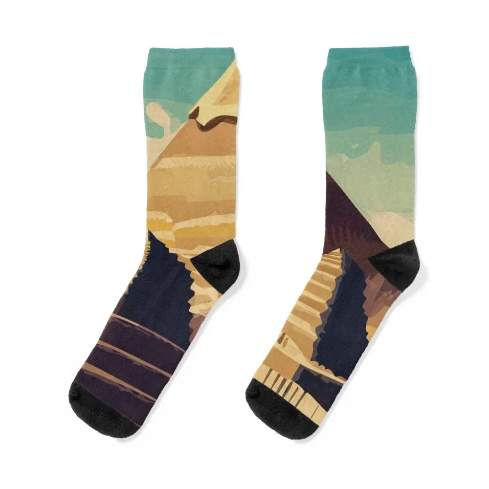 Pyramids of Giza Dessert View Egypt Socks luxury custom sports soccer anti-slip Socks Girl Men's