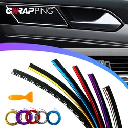 Car Interior Moulding Trim Strip PVC Car Vent Decoration Strip Fake Carbon Fibe Intake Grille Decorative Line for Car Dashboard