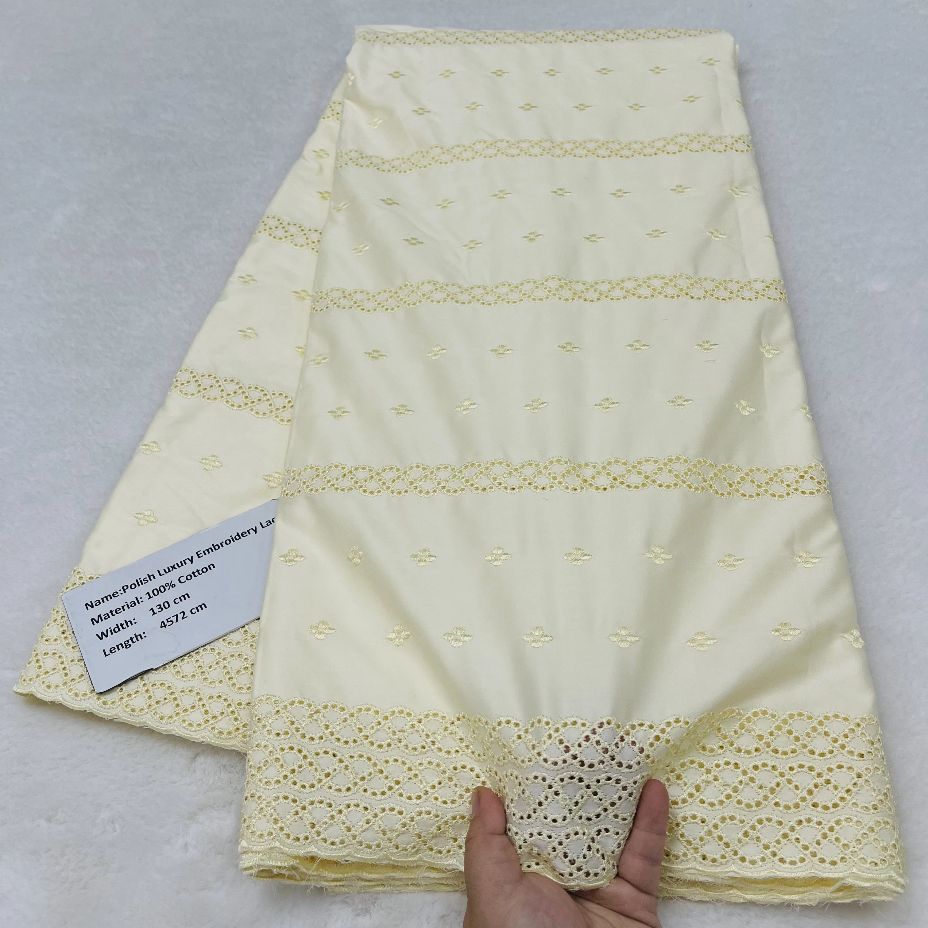 Luxury African Men /Women Satin 100% Cotton Lace Fabric Swiss Nigerian Polish Lace Fabric High Quality Embroidery TV4-1110-2