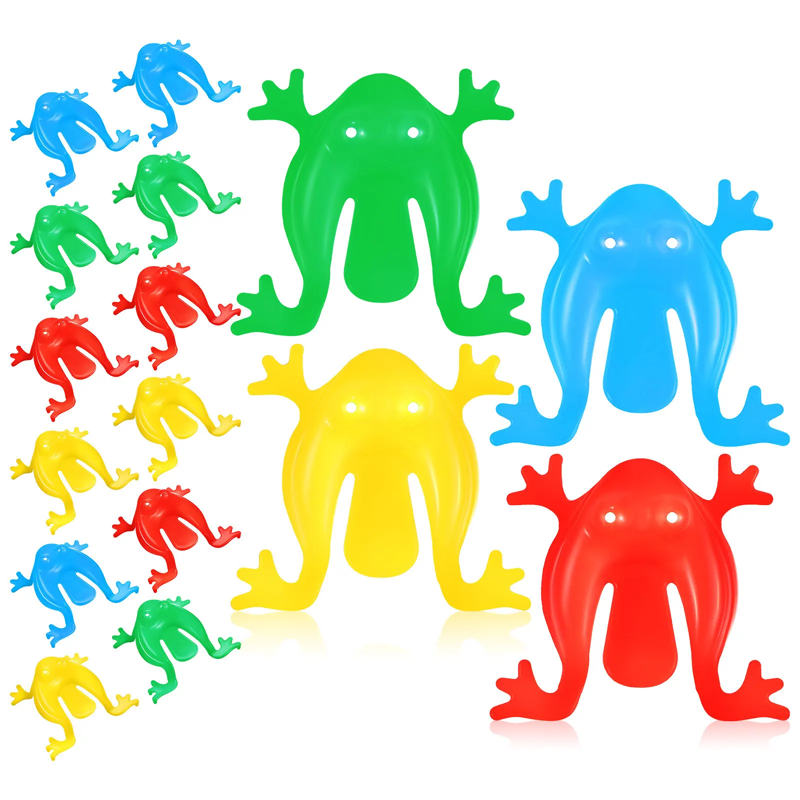 

16Pcs Jumping Frog Small Portable Plastic Frogs Assorted Colors Indoor Outdoor Entertainment Frog Toy Kids Jumping Toys