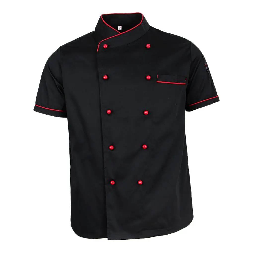 Veste de Chef uniforme à manches courtes, manteau de cuisine d'hôtel