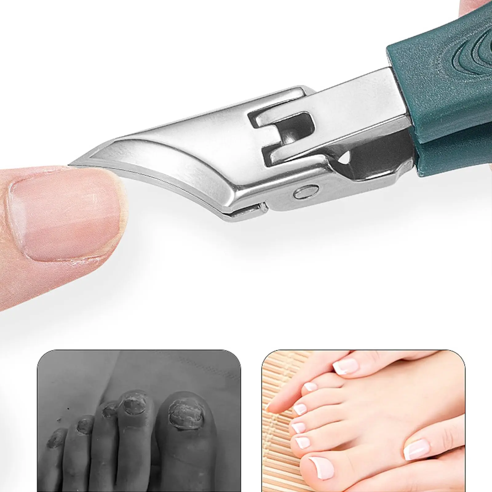 Toenail Clipper Straight Blade for Ingrown Thick Nails Stainless Steel Sharp Pointed Tip Pedicure Nail Clippers Manicure Tools