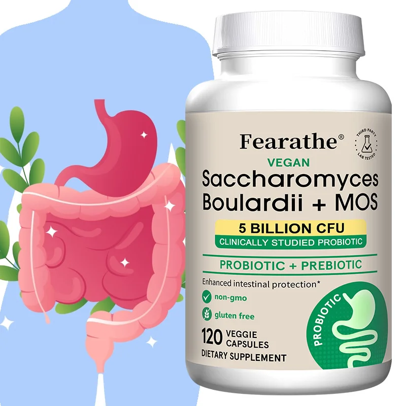 

Пробиотик Saccharomyces Boulardii + MOS 5, пробиотические дрожжи CFU, ежедневная пробиотическая добавка для поддержки пищеварительной здоровья