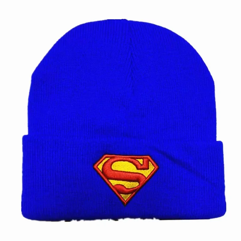 Batman Knitted Hat Cartoon Pattern Embroidery Beanies Cap Autumn Winter Fashion Warm Wool Hat Cold Hat Men and Women Couple Hats image 4
