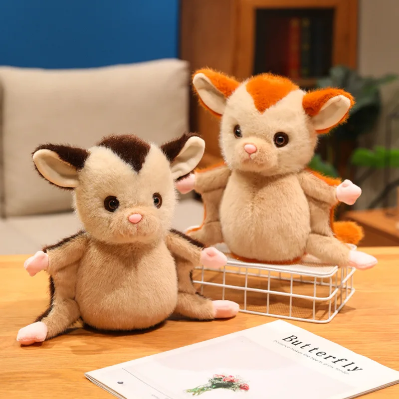 ตุ๊กตาสัตว์การ์ตูนอนิเมะ ชูการ์ไกลเดอร์ ตุ๊กตาขนนุ่มน่ารัก เหมือนจริง กระรอกบินได้ ของเล่นเด็ก ของเล่นปลอบประโลม ของขวัญวันเกิด