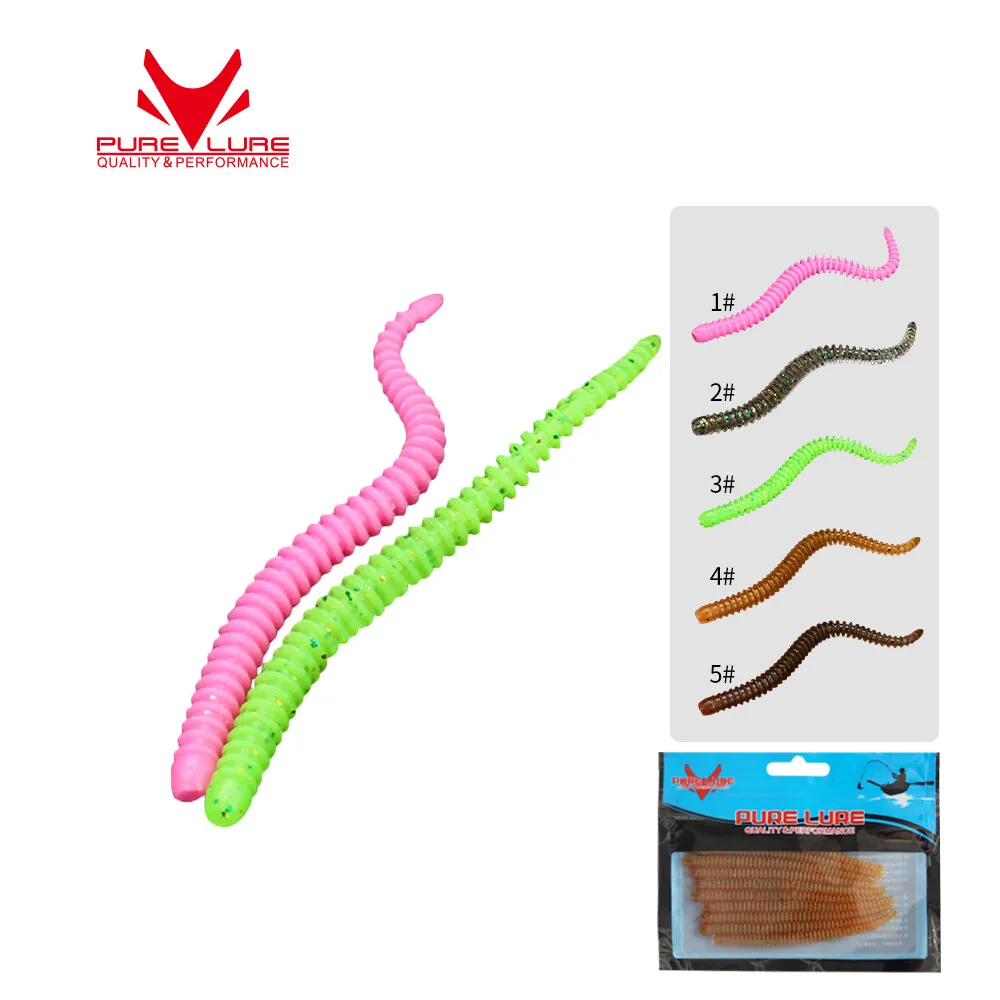 PURELURE 5 packs of soft bait sandworm lure bionic bait sea fishing freshwater soft insect capuchin maggot