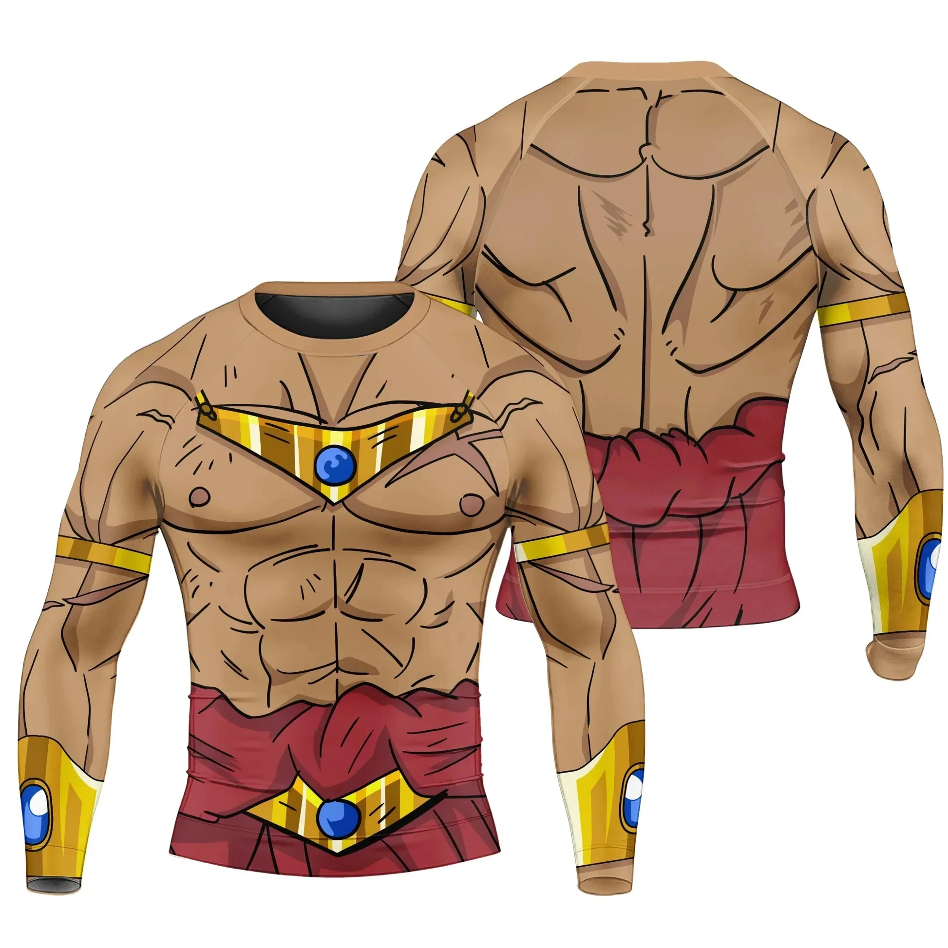2026 Frühling Herbst Dragon Ball Super Broly Cosplay Trikot 3D-Druck Retro Atmungsaktives Übergroßes Langarm-Sport-T-Shirt Mode