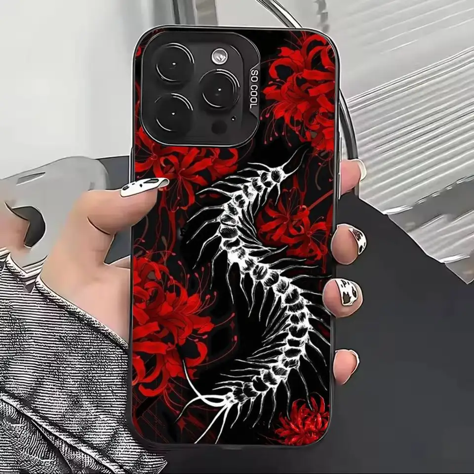 Funda de Teléfono Tokyo G-Ghoul 12Red s-spider lily-y para iPhone 17,16,15,14,13,12,11Plus,Pro Max,XS, Interior Plateado 5