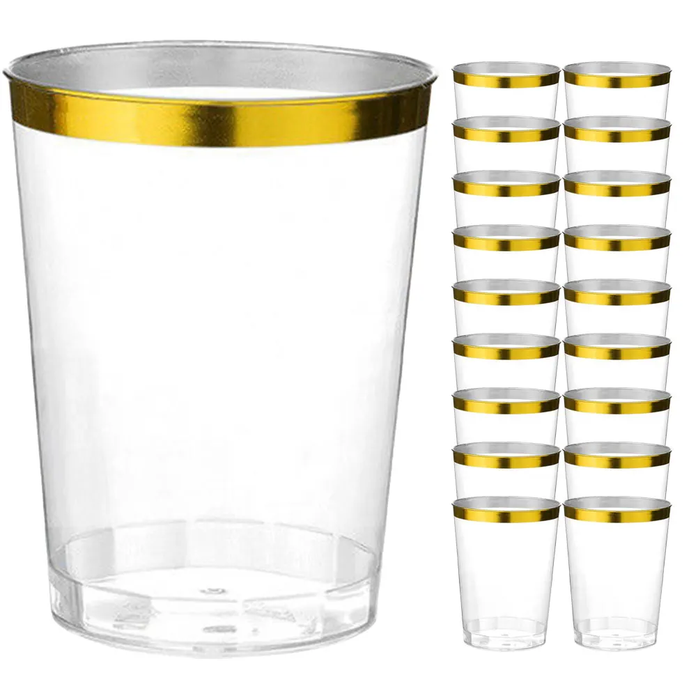 

25 Pcs Air Cups 300ML Transparent Cocktail Plastic Household Decorative Party Beverage Wedding Small Juice Cups