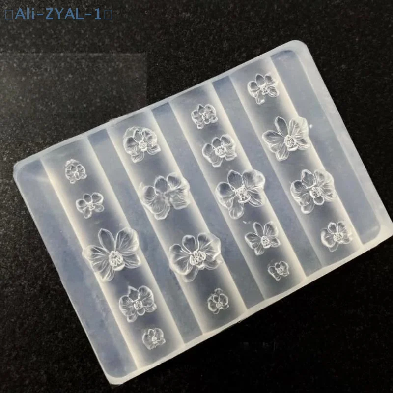 【ZYAL-1】3D Phalaenopsis Bloem Siliconen Nail Mold DIY Zoete Vlinder Orchidee Bloem Ontwerp Manicure Carving Nail Art Mold Gereedschap