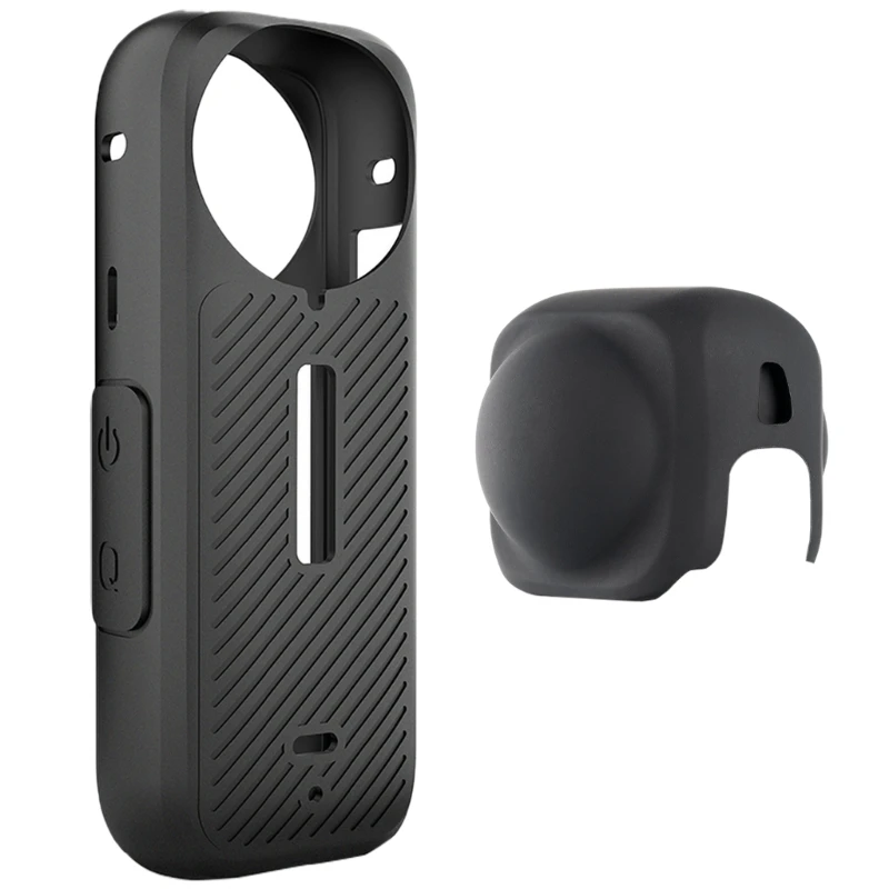 Vỏ Mềm Bảo Vệ Ống Kính Vỏ Silicon Cho Máy Ảnh Insta 360X4 Tăng Cường Độ Bám Dropship