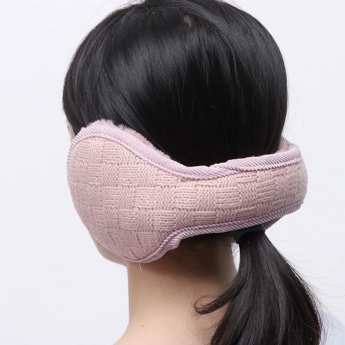 11X11Cm الدافئة الصوف مبطن يفشل الشتاء في الهواء الطلق للجنسين لمط الأذن اللوحات بطانة يندبروف غطاء للأذنين غطاء للأذنين #3