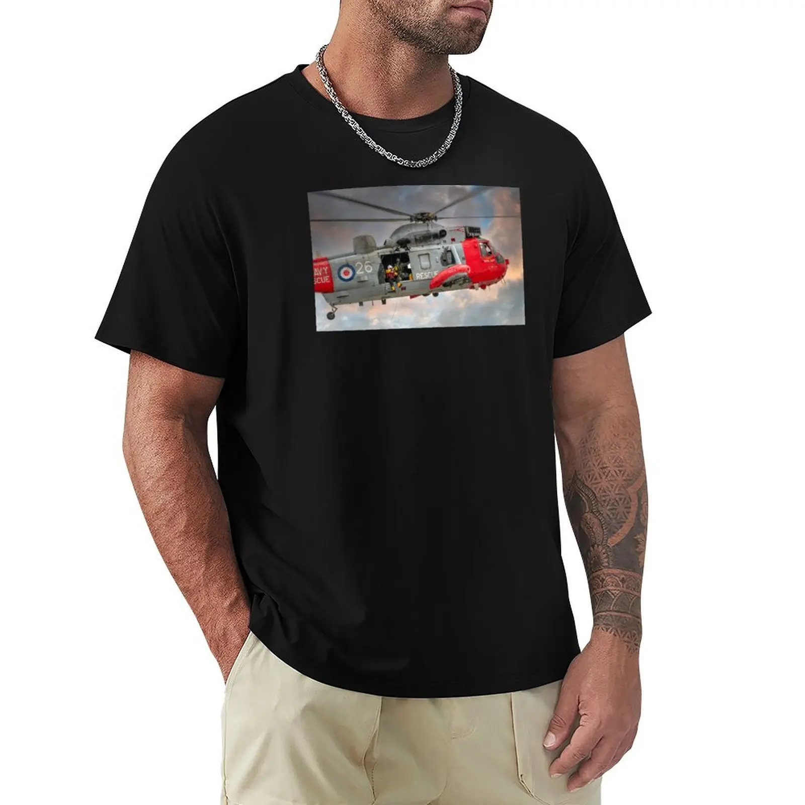 

Royal Navy Search and Rescue Sea King Helicopter #26 T-Shirt Man t-shirt cute tops kawaii clothes summer top clothes for men