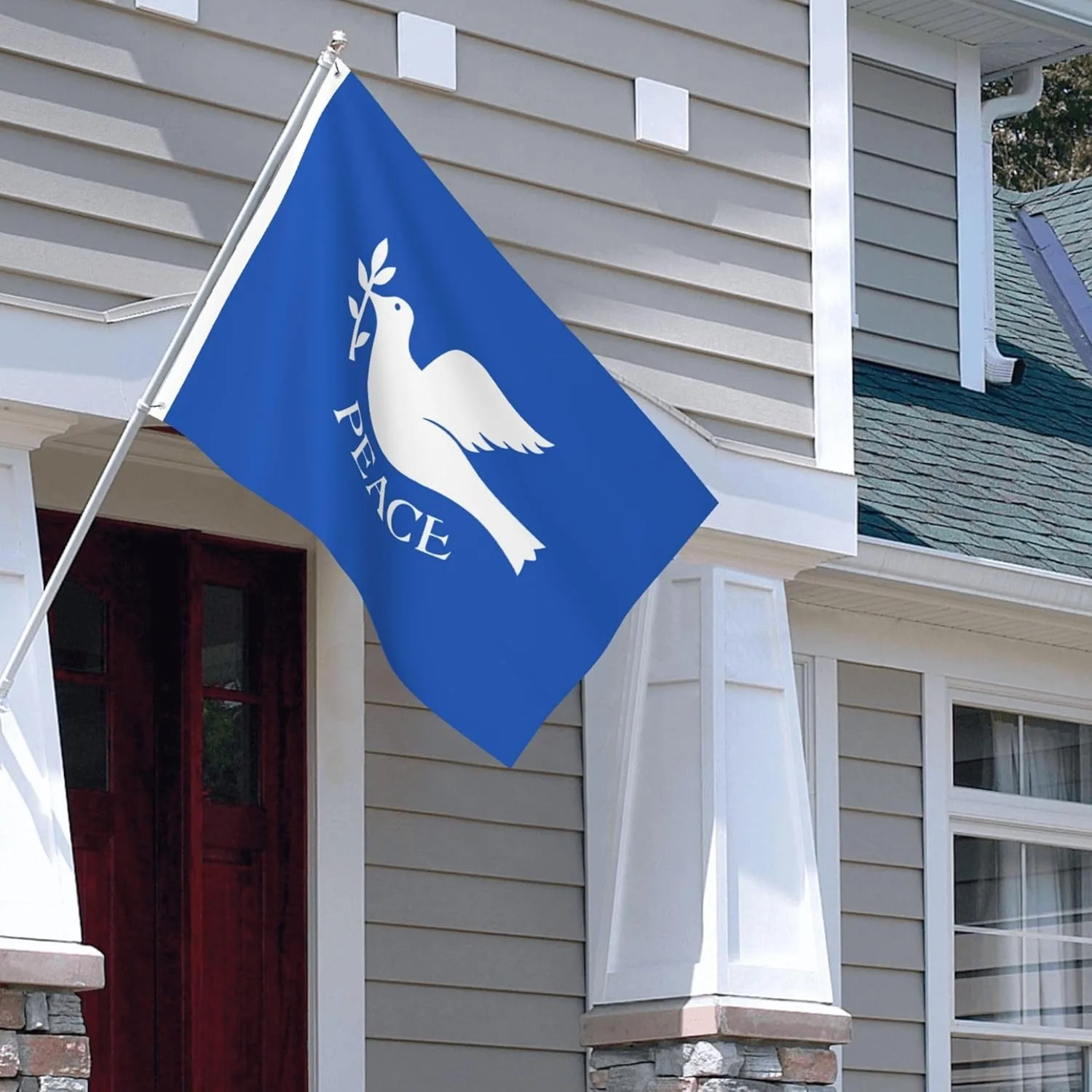 1pc 90x150cm (3x5ft) Single-Sided Printed Dove of Peace Flag - Durable Polyester Outdoor Garden Flag with Grommets, for Yard