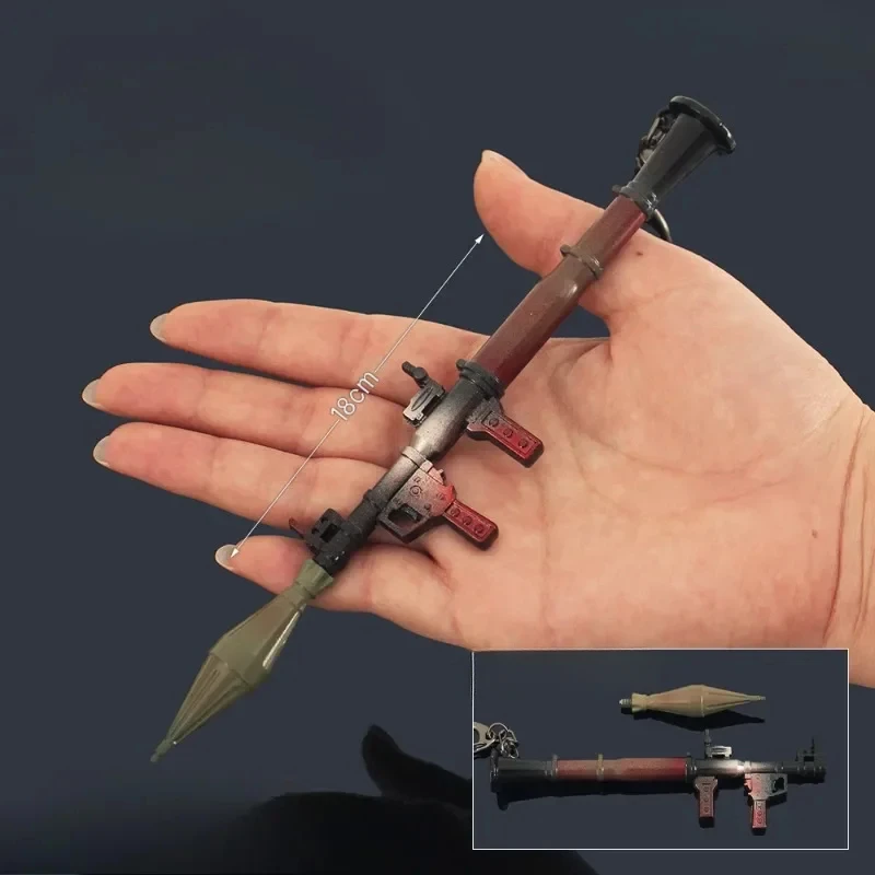 18 سنتيمتر/7.09in الساحة اندلاع PRG7 قاذفة الصواريخ الأسلحة القابلة للإزالة نموذج سبيكة قلادة الدعامة جمع سلاسل المفاتيح لعبة الأولاد الهدايا #3