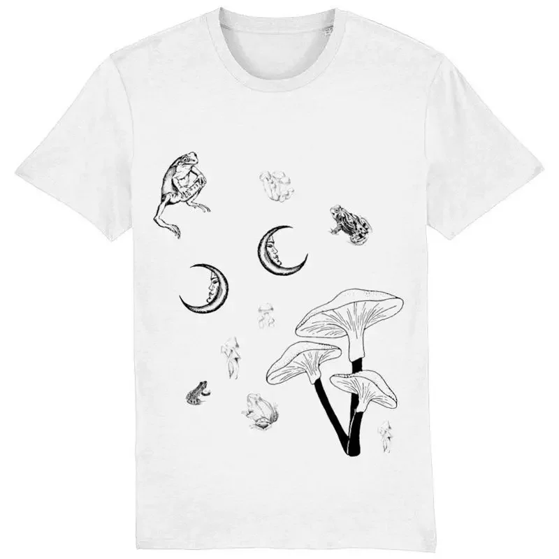 Vintage Toadstool T Shirt Organic Cottagecore Art Funghi Vegan Sustainable Eco Friendly