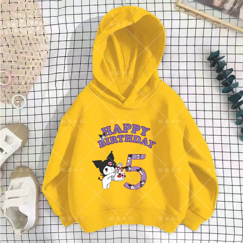 CaricMobKulomi-Sweat à capuche de dessin animé pour enfants, vêtements pour petites filles, haut Kawaii pour enfants, anniversaire, numéro 3-12, coréen, 2024