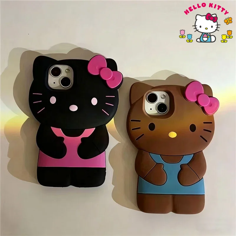 

Чехол для телефона Hello Kitty 3D из мягкого силикона, противоударный, милый, для iPhone 17 Pro Max 16 15 14 Plus 13 Mini 12 11 7 8 4 4S 5 5S X XR SE