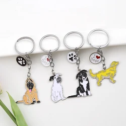 Hot Family Pet Memorial Keychain For Birthday Gift Dachshund I Love Dog Heart Paw Pendant Keyring Animal Accessory Boyfriend Gif