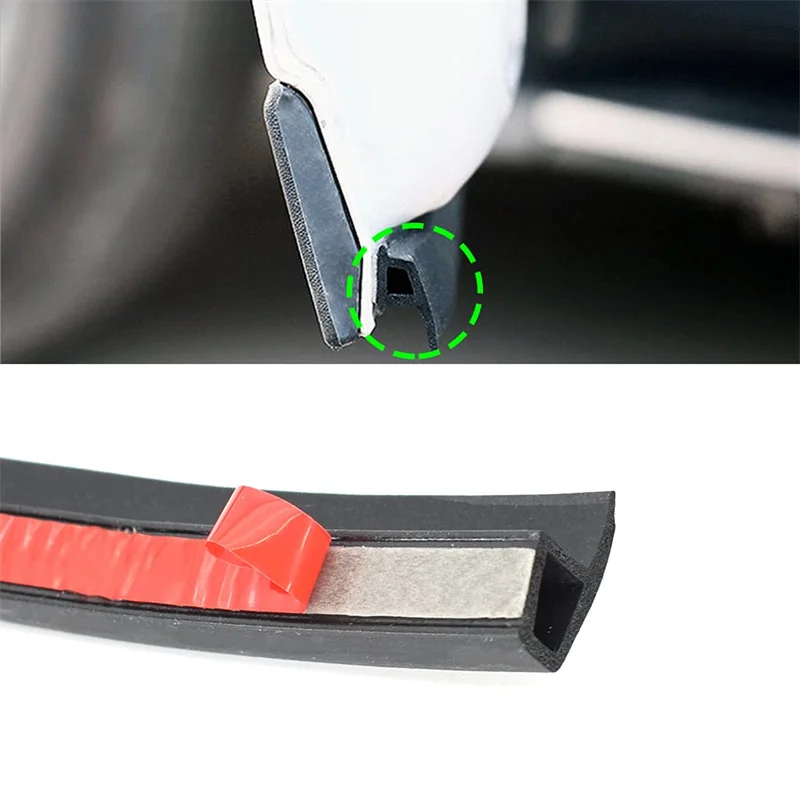 P Type Car Door Seal Strip Weatherstrip Anti-dust Rubber Door Seals Noise Insulation Car Door Sealing Strip