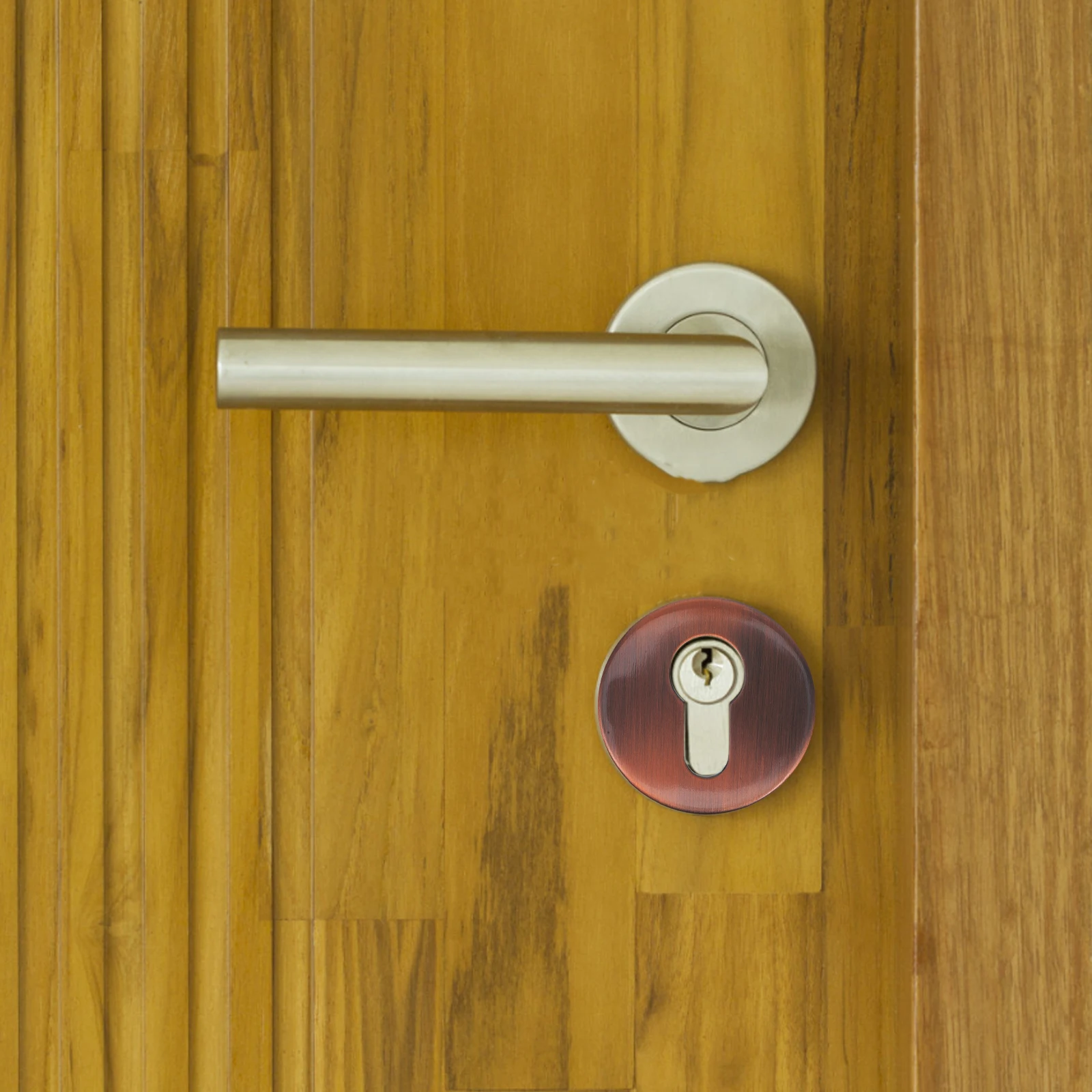 Stainless Steel Lock Core Cover Brown Door Keyhole Protector Cabinet Drawer Gate Furniture Home Decorative Accessory Cover Cap