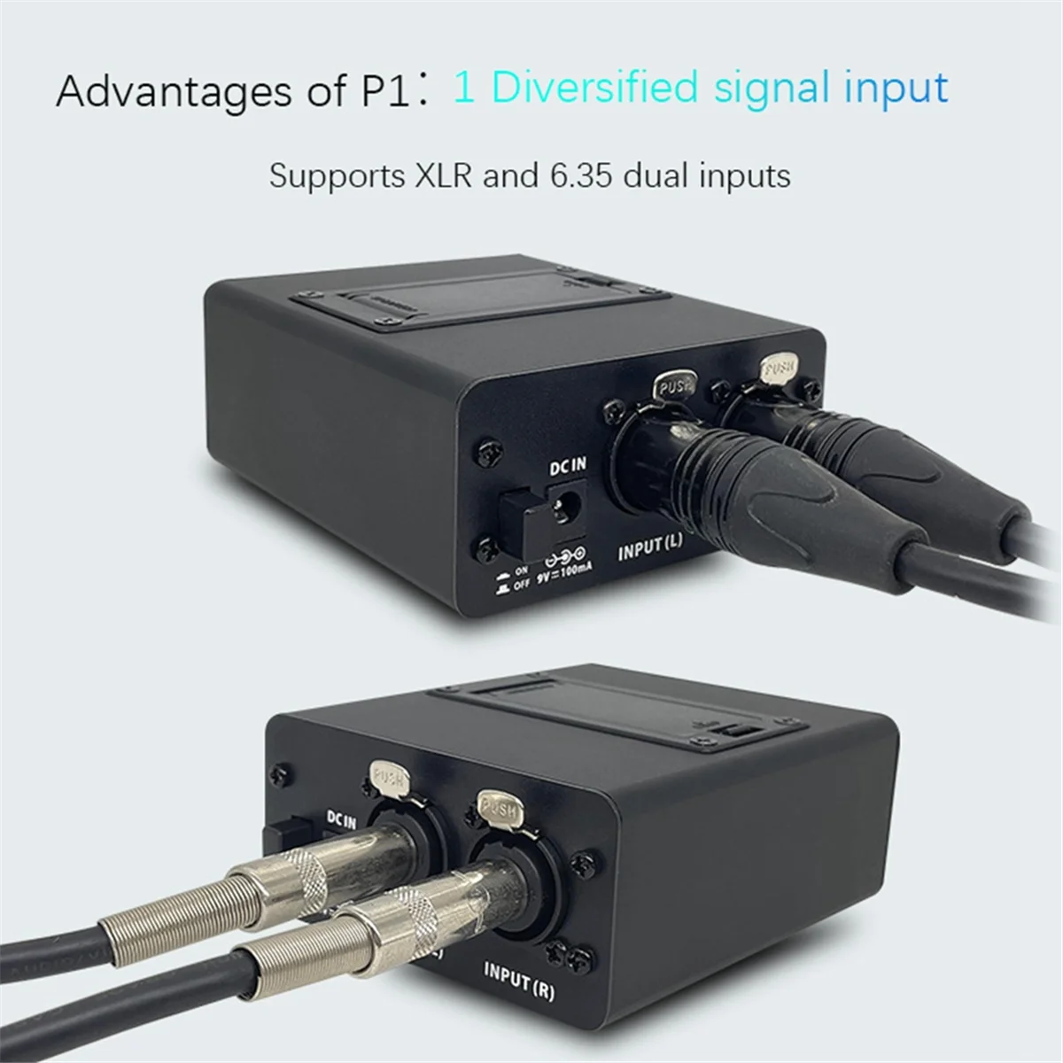 Excellent! P1 Headphone Monitor Headphones Preamplifier Earphones Amplifier Amp with XLR Inputs 6.35 Output Audio Amp US Plug