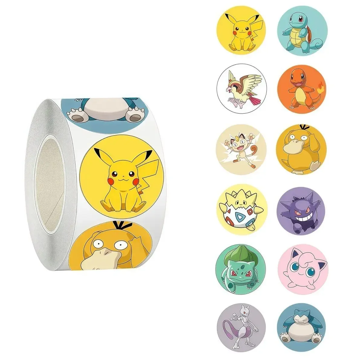 2000 Uds lindo Pokemon Pikachu rollo de pegatinas dibujos animados Anime sellado decoración DIY pegatina para portátil Graffiti Stiker regalo de recompensa juguete para niños