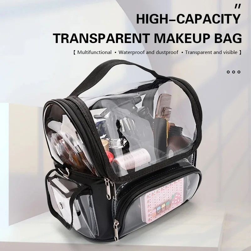 

Storage Bag Transparent Adjustable Large Capacity Waterproof Wash Multifunctional Travel Dry Wet Separation Cosmetic Bag