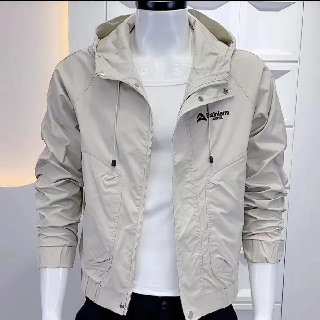 

Spring Autumn New Sle Men's Hooded Jaet with Large kets Trendy Korean Workwear Jaet Youthful Faionable Outerwear