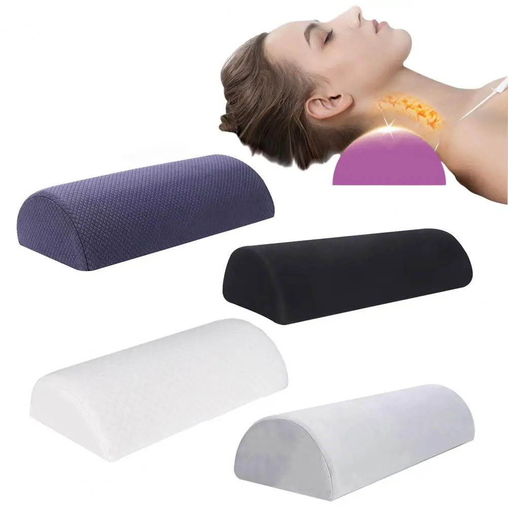 

42*18cm Half Moon Bolster Pillow For Legs Back Sleeping Knee Pillow Memory Foam Under Knee Washable Cover For Ankle Foot Comfort